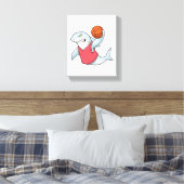 Haaien op sport met Basketball Canvas Afdruk (Insitu (Slaapkamer))