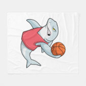 Haaien op sport met Basketball Fleece Deken (Voorkant (Horizontaal))