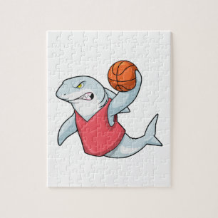 Haaien op sport met Basketball Legpuzzel