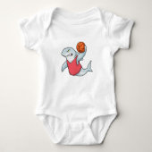 Haaien op sport met Basketball Romper (Voorkant)