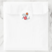 Haaien op sport met Basketball Ronde Sticker (Tas)
