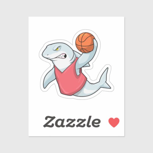 Haaien op sport met Basketball Sticker (Vel)