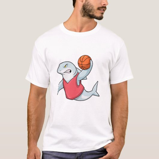 Haaien op sport met Basketball T-shirt (Voorkant)
