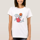 Haaien op sport met Basketball T-shirt (Voorkant)