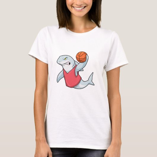 Haaien op sport met Basketball T-shirt (Voorkant)