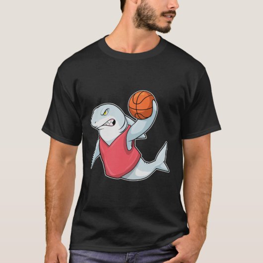 Haaien op sport met Basketball T-shirt (Voorkant)