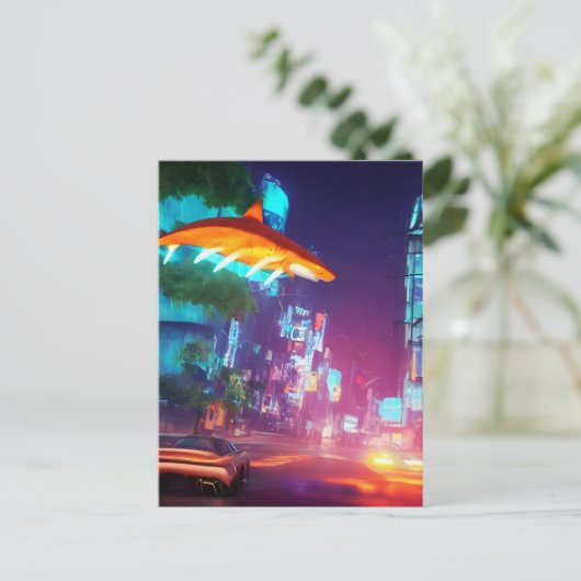 Haaien over het Briefkaart van de stad (Staand voorkant)