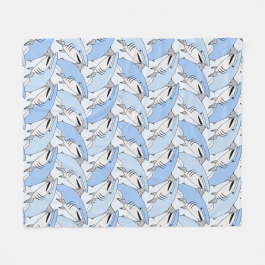 Haaien Patroondekens Fleece Deken (Voorkant (Horizontaal))