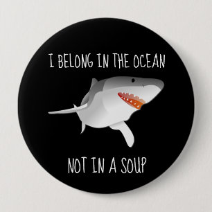 Haaien redden omgeving van vinnen ronde button 4,0 cm