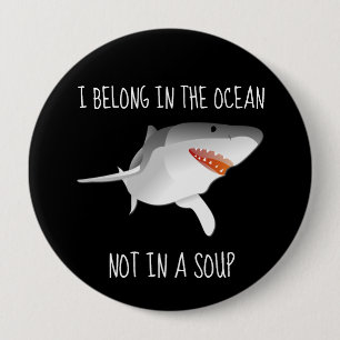 Haaien redden vinnen natuurbescherming milieu ronde button 4,0 cm