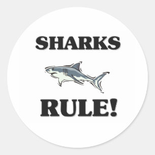 HAAIEN Regel! Ronde Sticker