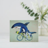 Haaien rijden op een fiets briefkaart (Staand voorkant)