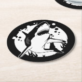 Haaien Ronde Kartonnen Onderzetter (Gebogen)