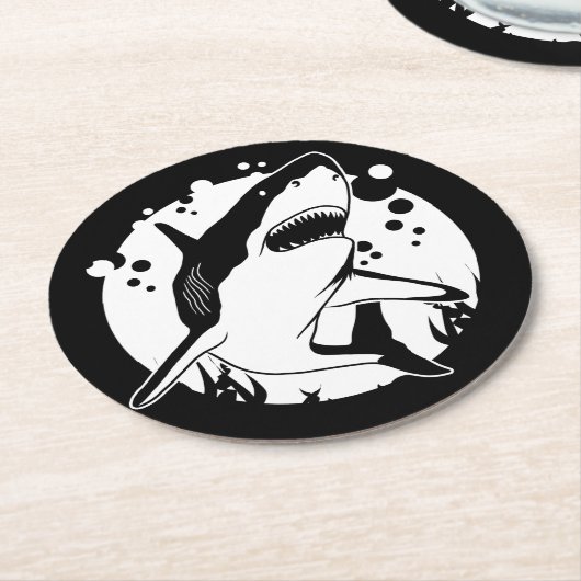 Haaien Ronde Kartonnen Onderzetter (Gebogen)