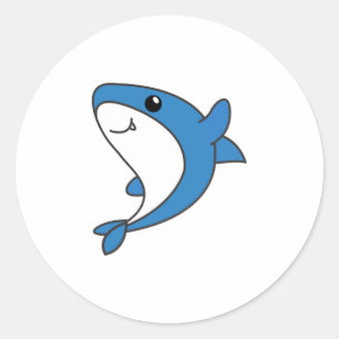Haaien. Schuif dieren voor kinderen. Haaien Ronde Sticker