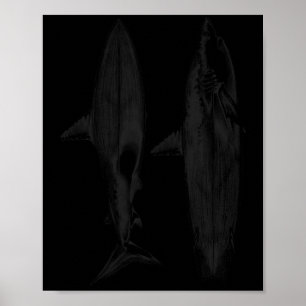 Haaien surfboard vin ontwerp cool surfer oceaan st poster