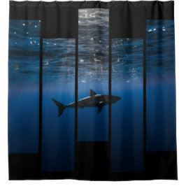 Haaien Tank:  Blauw en zwart Douchegordijn