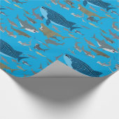 Haaien van de oceanen cadeaupapier (Hoek)
