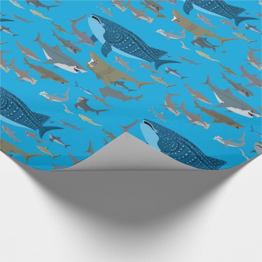 Haaien van de oceanen cadeaupapier (Hoek)