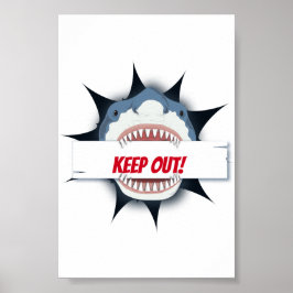 Haaien Verboden Toegang Bord Poster