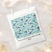 Haaien verjaardagsfeestje blauw bedankzakje (Geknipt)