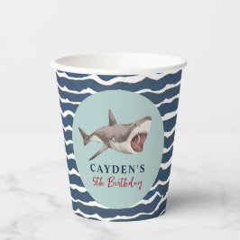Haaien verjaardagsfeestje papieren bekers