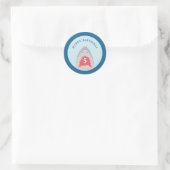Haaien verjaardagsfeestje ronde sticker (Tas)