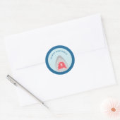 Haaien verjaardagsfeestje ronde sticker (Envelop)