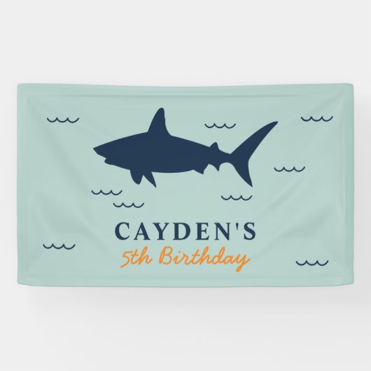 Haaien verjaardagsfeestje spandoek (Horizontaal)