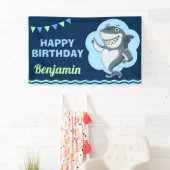 Haaien verjaardagsfeestje spandoek (Insitu)