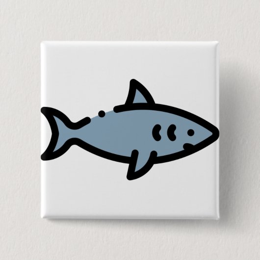 Haaien Vierkante Button 5,1 Cm (Voorkant)