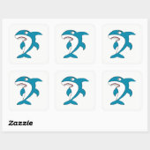 Haaien Vierkante Sticker (Vel)