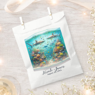 Haaien & Vis Aquatisch Aquarel Aquarium Bruiloft Bedankzakje