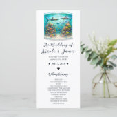 Haaien & Vis Aquatisch Aquarel Aquarium Programma Programmakaart (Staand voorkant)