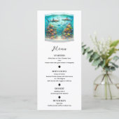 Haaien & Vis Aquatisch Waterverf Aquarium Menu (Staand voorkant)