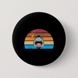 Haaien Vis Pizza Retro Vintage Pizzeria Pizzabakke Ronde Button 5,7 Cm