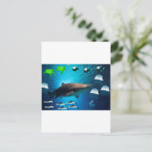 Haaien Visschildpadden Dolphins Tropisch Ocean Wat Briefkaart (Staand voorkant)