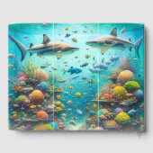 Haaien & Vissen Aquatische Waterverf Aquarium Brui Gastenboek (Achterkant)