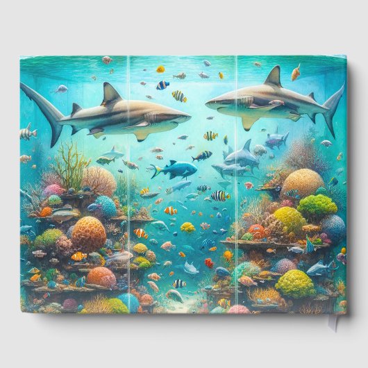 Haaien & Vissen Aquatische Waterverf Aquarium Brui Gastenboek (Achterkant)