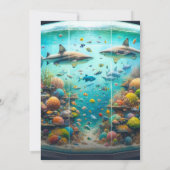 Haaien & Vissen Aquatische Waterverf Aquarium Brui Kaart (Achterkant)