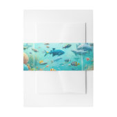 Haaien & Vissen Aquatische Waterverf Aquarium Brui Uitnodigingen Wikkel (Voorkant Voorbeeld)