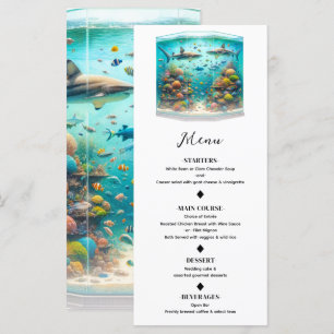 Haaien & Vissen Aquatische Waterverf Aquarium Menu