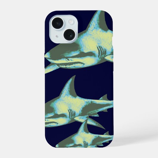 haaien vissen, wilde dieren iPhone 15 hoesje (Achterkant)