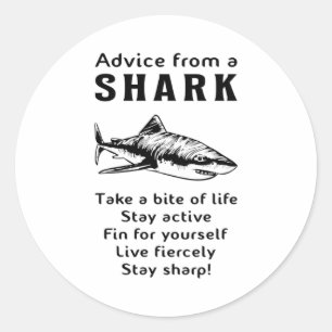 Haaien Vissen Zee Haaien Koude oceaan Funny Gift Ronde Sticker