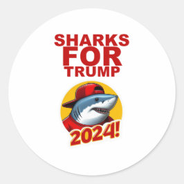 HAAIEN VOOR TRUMP RONDE STICKER