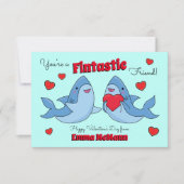 Haaien Vriendschap Kinderen Klas Valentijnskaarten Bedankkaart (Voorkant)