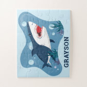 Haaien Zee Oceaan Gepersonaliseerde Kinderen Legpuzzel (Verticaal)