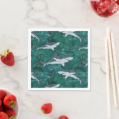 Haaien, zee-, zee, vis, roofdier, dier, kaken, servet (Insitu)