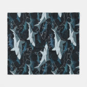Haaien, zee, zee, vis, roofdieren, dieren, kaak,  fleece deken (Voorkant (Horizontaal))