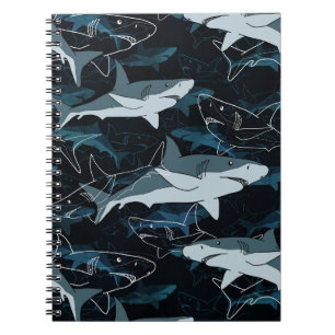 Haaien, zee, zee, vis, roofdieren, dieren, kaak, notitieboek